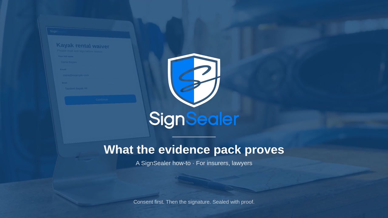The video's opening card: What the evidence pack proves